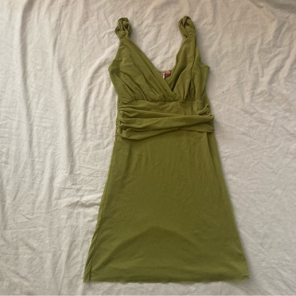 Vintage Y2K Sweet Pea by Staci Frati Stretchy Mesh Green Dress - Picture 1 of 3
